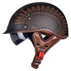 Meio capacete para motocicleta VCOROS Rebel Warrior F02 Indian DOT