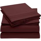 Mellanni Queen Sheet Set - Hotel Luxury 1800 Lençóis de Cama & Fronhas - Folhas de Cama de Resfriamento Extra Macia - Bolso Profundo até 16" - Easy Care - Rugas, Fade, Resistente a Manchas - 4 PC (Queen, Borgonha)