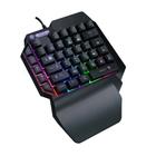 Membrana de teclado para jogos de uma mão, mão esquerda com suporte