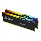 Memória DDR5 Kingston Fury Beast, RGB, 16GB (2x8GB), 5200Mhz, Black, KF552C40BBAK2-16