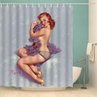 Menina americana impressa 3D cortinas de chuveiro sexy com 12 ganchos