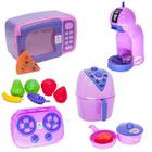 Menina Cozinha Infantil Eletro Panela Microondas Rosa 15pç - Altimar