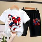 Meninos Spiderman Verão Camiseta Shorts Conjunto Disney Crianças Roupa De Manga Curta Duas Peças Na