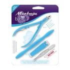 Merheje Basic Azul Kit Alicate + Espátula + Cortador + Pinça