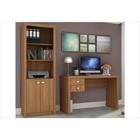 Mesa 02 Gavetas Me4123 Com Armário 02 Portas Amêndoa