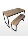 Mesa + 1 banco 120x79 - Preto + Carvalho Hannover - M1B12079PTOCAR