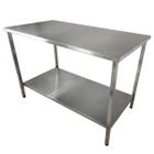 Mesa Aço Inox Industrial 120x60x90 cm Plano Liso Nortinox