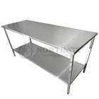 Mesa Aço Inox Industrial 160x70x90 cm Plano Liso Nortinox