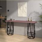 Mesa Aparador Buffet Balcão Caleb 170 cm Industrial Ferro Preto Tampo 100% MDF Rosa - Ahz Móveis