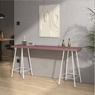 Mesa Aparador Buffet Balcão Pam 170 cm Industrial Ferro Branco Tampo 100% MDF Rosa - Ahazzo Móveis