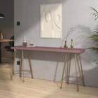 Mesa Aparador Buffet Balcão Pam 170 cm Industrial Ferro Dourado Tampo 100% MDF Rosa - Ahz Móveis