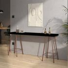 Mesa Aparador Buffet Balcão Pam 90 cm Industrial Ferro Bronze Tampo 100% MDF Preto - Ahz Móveis