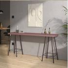 Mesa Aparador Buffet Balcão Pam 90 cm Industrial Ferro Marrom Tampo 100% MDF Rosa - Ahazzo Móveis