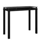 Mesa Aparador Malva Preto Tampo Vidro De 91 x 41 cm Artefamol