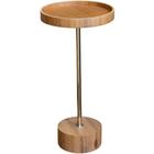 Mesa Apoio Etoni Baixa Tampo Freijo com Haste Dourado com Base Freijo 52 cm - 69596