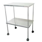 Mesa auxiliar 60x40x80cm inox com rodízios