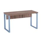 Mesa Auxiliar Tubolar PE 40 Pandin 90 Cm Walnut e Azul Dali