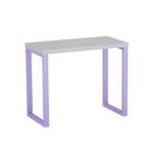 Mesa Auxiliar Tubolar PE 40 Pandin 90 x 45 Cm Cinza e Lilas