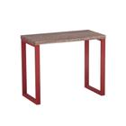 Mesa Auxiliar Tubolar PE 40 Pandin 90 x 45 Cm Walnut e Vermelho