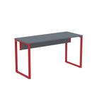 Mesa Auxiliar Tubular P25 Pandin 90 CM Grafito e Vermelho