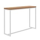 Mesa Bancada Balcão Aparador Alto Mavie 150cm Industrial Ferro Branco Madeira 100% MDF Castanho - Ahazzo Móveis