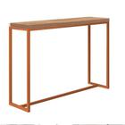 Mesa Bancada Balcão Aparador Alto Mavie 150cm Industrial Ferro Bronze Madeira 100% MDF Castanho - Ahazzo Móveis