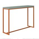 Mesa Bancada Balcão Aparador Alto Mavie 150cm Industrial Ferro Bronze Madeira 100% MDF Verde Oliva - Ahz Móveis