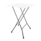 Mesa Bistrô Alta Dobrável Maui para Cozinha Bar com Tampo MDF - Prata e Branco