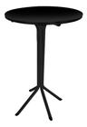 Mesa Bistrô Alta Preta Com Tampo 60cm Redondo Mdf