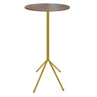 Mesa Bistrô Nunno Industrial Redondo Ferro Dourado Tampo 100% MDF Rústico - Ahazzo Móveis