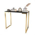 Mesa Buffet Balcão Aparador Industrial Pé Dourado 90X30X90