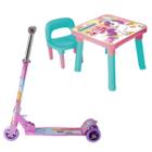 Mesa C/ Cadeira Infantil Unicórnio + Patinete Sonho Princesa