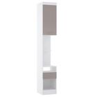 Mesa Cabeceira Alta 38cm 1Prt 1Gvt Alpes Branco Cinammon