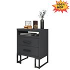 Mesa cabeceira Bella Luxo Grafitd Pé industrial 45cm Preto MDF100% - D+MOB