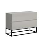 Mesa Cabeceira Eros 60CM 2 Gavetas estilo Industrial Off White