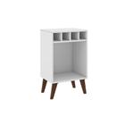 Mesa Cabeceira RT3142 c/ Nicho p/ 4 Garrafas Branco - Movelbento