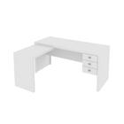 Mesa Canto p/Escritório ME4106 c/ 3 Gavetas Branco - Tecno Mobili