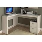 Mesa Canto p/Escritório ME4129 c/ 2 Gavetas Branco - Tecno Mobili