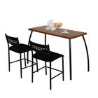 Mesa Com 2 Cadeiras Preto Fit Flora Aço Nobre