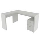 Mesa com 2 Gavetas para Escritório Home Office ME4129 MDP Branco G69 - Gran Belo