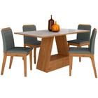 Mesa Com 4 Cadeiras Nápoles 1,36 Cinamomo/off/cinza - Móveis Arapongas