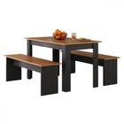 Mesa Com Bancos Primor 135x75 Cinamomo Preto Catedral Zanzin Cinamomo Com Preto