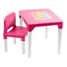 Mesa com Cadeira de Princesas Infantil Desmontável até 15kg