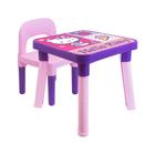 Mesa Com Cadeira Infantil + Boneca Hello Kitty Original - Monte Líbano - Mesinha Cadeirinha Crianças +3 Anos