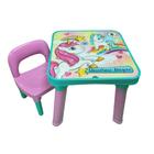 Mesa com Cadeira Organizadora com Tampo para Atividade Infantil