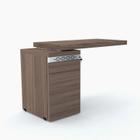 Mesa complemento 3 gavetas pandin pe50 - walnut/prata