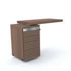 Mesa complemento 4 gavetas pandin pe50 - walnut/prata