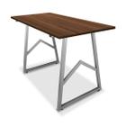 Mesa Cozinha Jantar Industrial Copacabana 100x60 Prata/Villandry