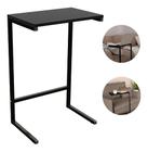 Mesa De Apoio Lateral Encaixe Braço Sofá Cama Até 20kg Madeira Aço Vintage