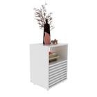 Mesa de Cabeceira 1 Gaveta e Detalhe Ripado Tecnomobili CM8042 Branco